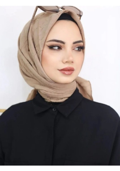 Kadın Tesettür Pratik Bambu Kraş Eşarp Bej