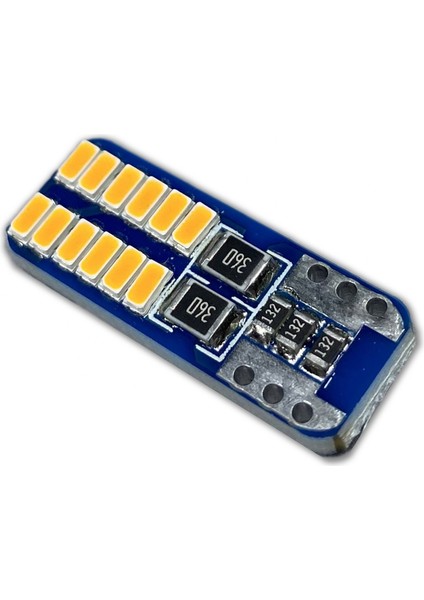 T10 Dipsiz W5W Canbus 24 Ledli Turuncu Park Plaka Ampulü (10 Adet)