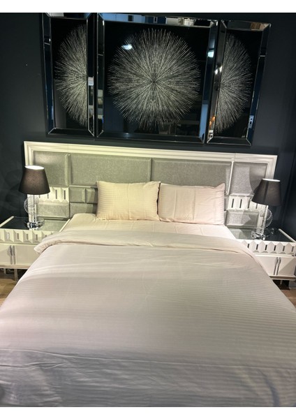 Çift Kişilik 73 Tel Çizgili Saten ( Pamuk) 240*280 Çarşaf 200*220 Nevresim 50*70 Yastık Kılıfı