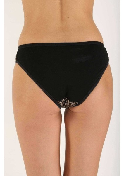 4 Adet Leopar Desenli Likralı Yumuşak Dokulu Kadın Slip Külot modelleri