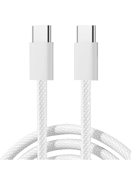 Iphone Uyumlu Hasır Yeni Tip Type-C To Type-C Hızlı Şarj Kablosu 60W - S-A45 Jr