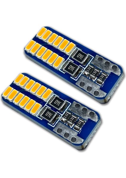 T10 Dipsiz W5W Canbus 24 Ledli Turuncu Park Plaka Ampulü (5 Adet)