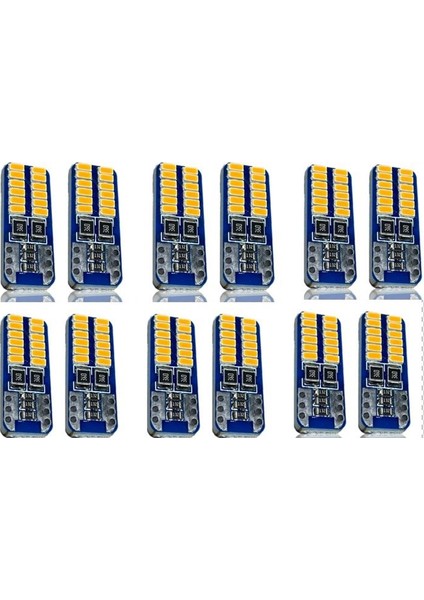 T10 Dipsiz W5W Canbus 24 Ledli Turuncu Park Plaka Ampulü (5 Adet)