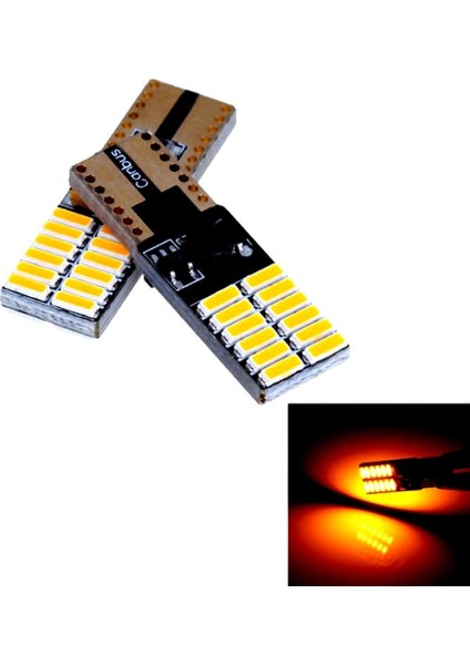T10 Dipsiz W5W Canbus 24 Ledli Turuncu Park Plaka Ampulü (5 Adet)