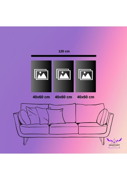 3'lü Kanvas Tablo Seti Modern Soyut Çizim Ağaç ve Desenli Yapraklar fırsatları