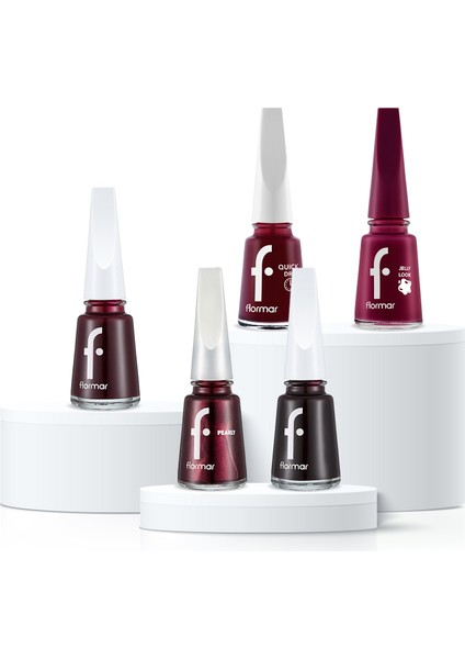 Black Cherry Nails Mürdüm/bordo Tonlu 5'li Oje Seti