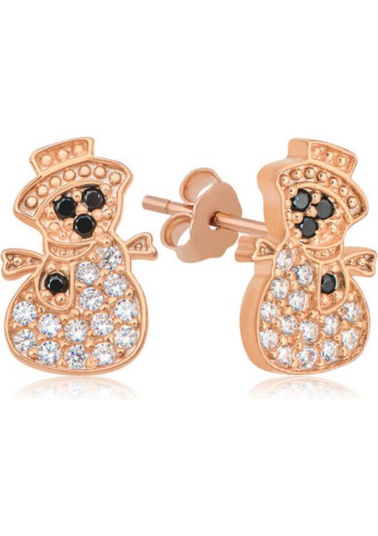 Gümüş Rose Kardan Adam Kadın Küpe CSR2184596