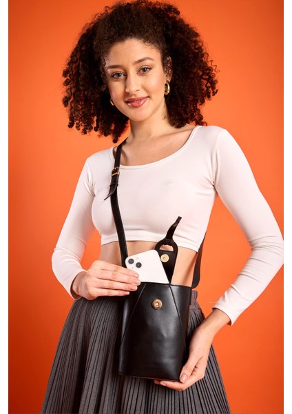 Bakü Ayarlanabilir Omuz Askılı Mıknatıs Kapamalı Telefonluk Kadın Omuz Çantası