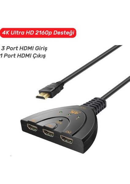 3 Port HDMI Switch Çoğaltıcı Çoklayıcı