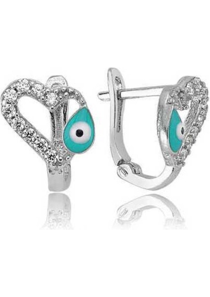 Gümüş Kalp Figürlü Çocuk Küpesi CSR2181410