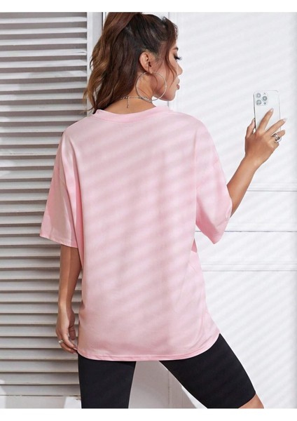 Ayıcık x Baskılı Kadın / Kız Oversize Salas T-Shirt Boyfriend fırsatları