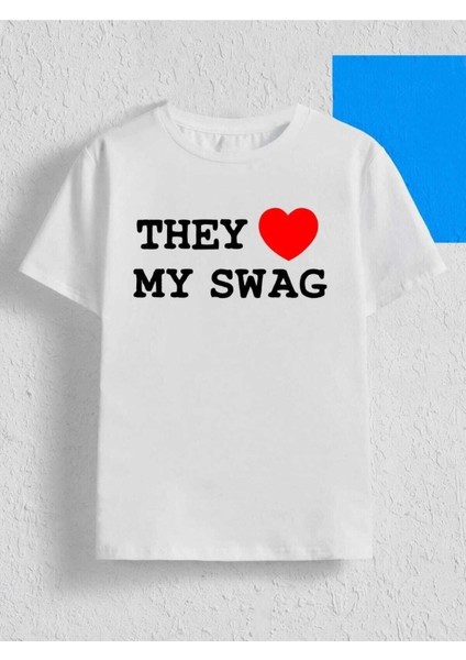 My Swag Baskılı Oversize T-Shirt Salas Boyfriend