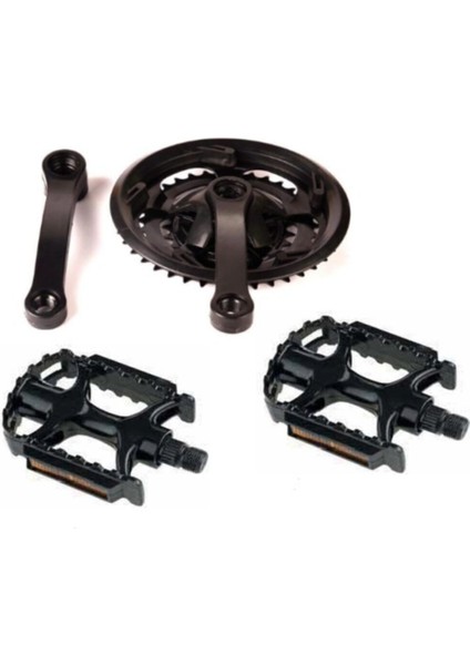 Bisiklet 3 Lü Aynakol 42T & Alüminyum Siyah Bilyalı Pedal Set