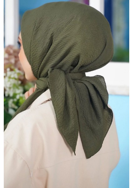 Kadın Tesettür Mio Caz Eşarp Hijab Haki