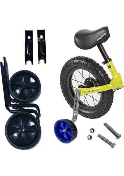 Kalın Demirli 16 ve 20 Jant Bisiklet Yan Denge Tekeri Bisiklet Eğitim Desteği Yan Tekeri