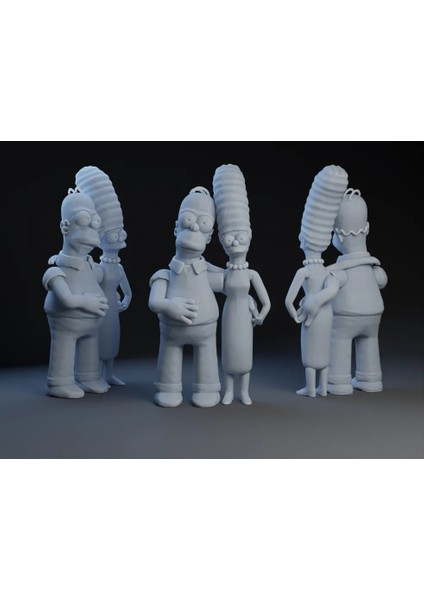 Simpsons Marge ve Homer Çifti Figürü - 15 cm