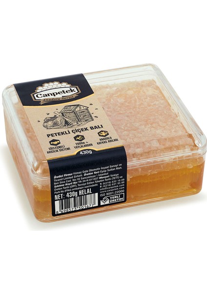 Anadolu Serisi Tabak Petekli Bal 430 gr