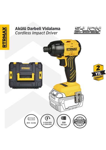RTS5020B Şarjlı Torklu Vidalama Makinası Kömürsüz 200 Nm - Akü Hariç