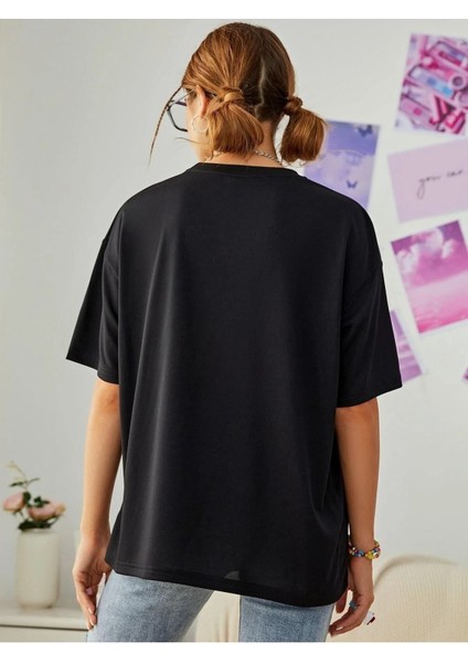 Kadın / Kız Siyah Old Style Oversize T-Shirt
