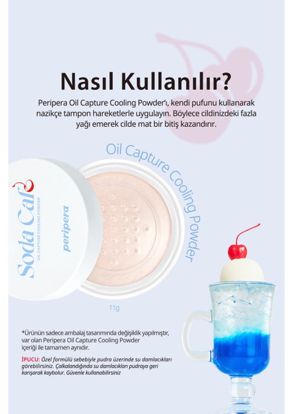 Cildi Serinleten, Mat Bitişli, Su Bazlı Pürüzsüzleştirici Pudra PERIPERA Oil Capture Cooling Powder