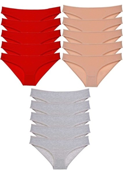 15 Adet Süper Eko Set Likralı Kadın Slip Külot 513