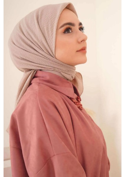 Kadın Tesettür Mio Caz Eşarp Hijab Sütlü Kahve