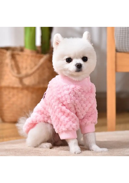 Kedi Köpek İçin Sevimli Tüylü Pembe Kazak