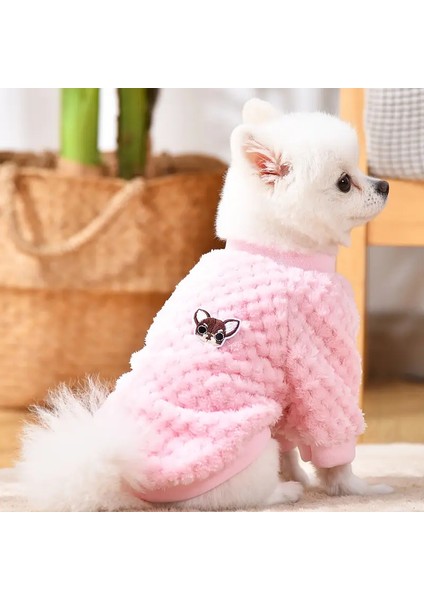 Kedi Köpek İçin Sevimli Tüylü Pembe Kazak