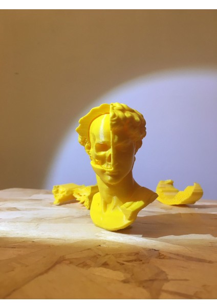 Kafatası Görünen Yunan Sanatçı Figürü - 15 cm