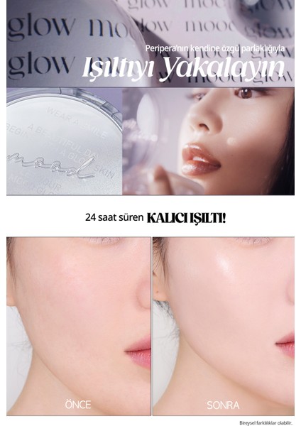 Doğal Işıltı Sağlayan Vegan Cushion PERIPERA Mood Vegan Glow Cushion SPF50+ PA++++ (1 Pure)