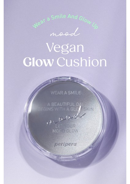 Doğal Işıltı Sağlayan Vegan Cushion PERIPERA Mood Vegan Glow Cushion SPF50+ PA++++ (1 Pure)