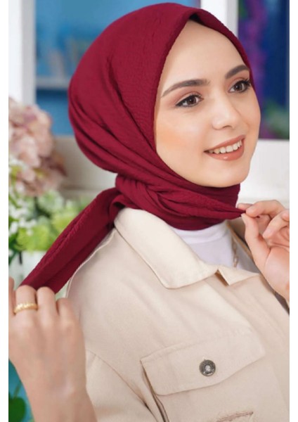 Kadın Tesettür Mio Caz Eşarp Hijab Bordo