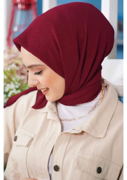 Kadın Tesettür Mio Caz Eşarp Hijab Bordo modelleri