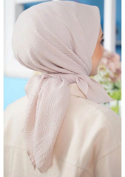 Kadın Tesettür Mio Caz Eşarp Hijab Taş Rengi