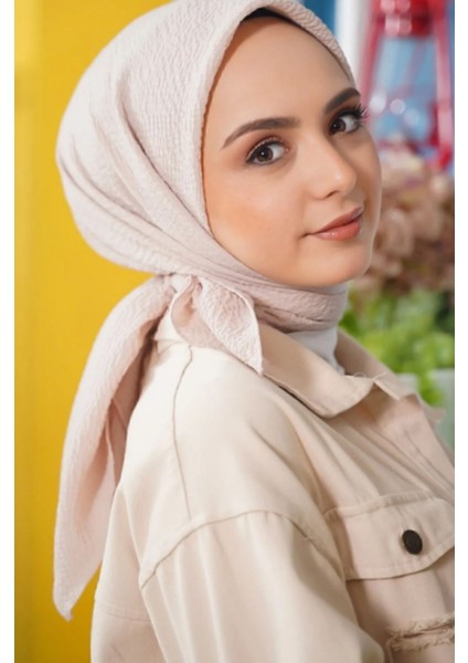 Kadın Tesettür Mio Caz Eşarp Hijab Taş Rengi