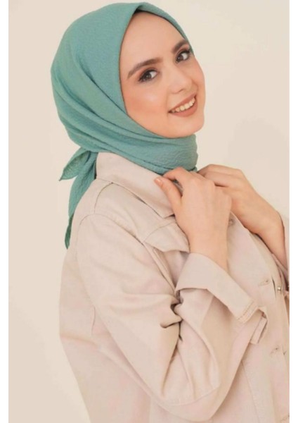 Kadın Tesettür Mio Caz Eşarp Hijab Mint Yeşili
