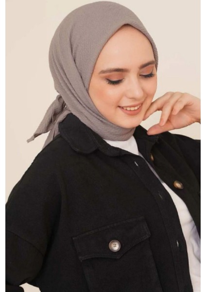Kadın Tesettür Mio Caz Eşarp Hijab Koyu Gri