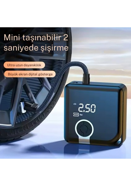 Yeni 4000 Mah Şarjlı Hava Pompası Araç Lastik, Bisiklet, Top Şişirme Oto Hava Kompresörü Powerbank fiyatları
