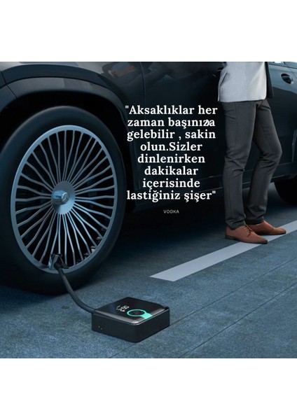 Yeni 4000 Mah Şarjlı Hava Pompası Araç Lastik, Bisiklet, Top Şişirme Oto Hava Kompresörü Powerbank indirimleri