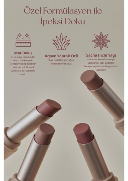 Mat Bitişli ve Uzun Süre Kalıcı Stick Ruj PERIPERA Ink Mood Matte Stick (13 Hard At Plum)