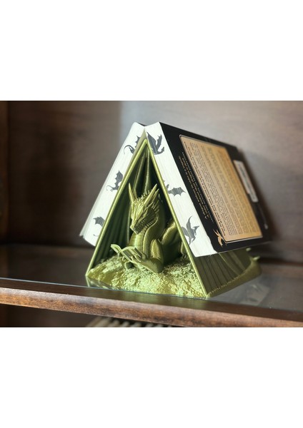 Ejderha Motifi Sayfa Tutucu Figürü - 20 cm
