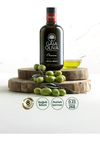 Yeni Hasat Premium Trilye Natürel Sızma Zeytinyağı 500 ml