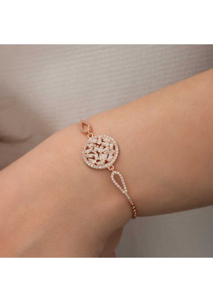 Gümüş Rose Baget Taşlı Bileklik CSR2183317