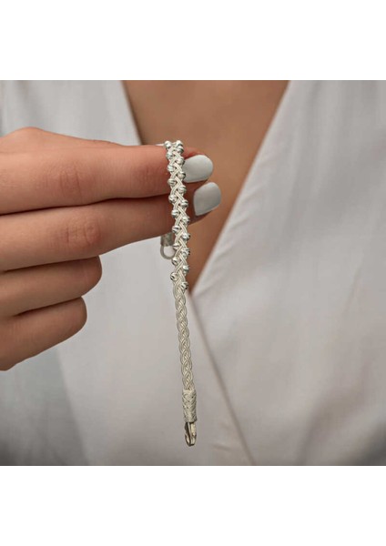 Gümüş Kazaziye Örgü Bileklik CSR2184656 fiyatları