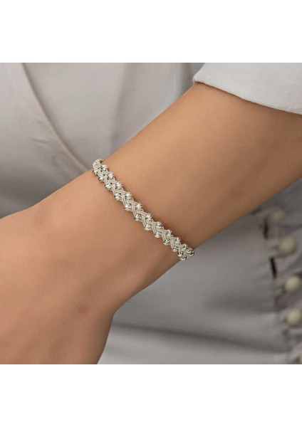 Gümüş Kazaziye Örgü Bileklik CSR2184656 fırsatları