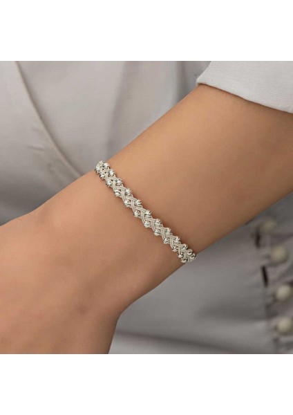 Gümüş Kazaziye Örgü Bileklik CSR2184656 indirimleri
