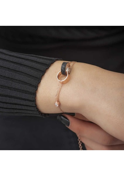 Gümüş Rose Iç Içe Geçmiş Halka Bileklik CSR2182881 indirimleri