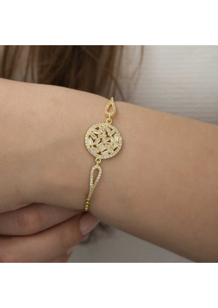 Gümüş Gold Baget Taşlı Bileklik CSR2183316