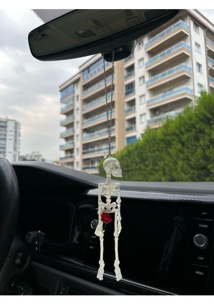 Beyaz Gül Iskelet Gun's N Roses Oto Araba Dikiz Ayna Süsü modelleri