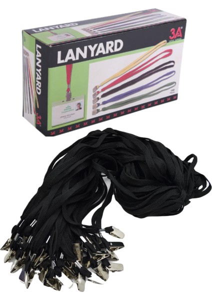 Klipsli Yaka Kartı Ipi Siyah 150 Li Kutu KOD:854